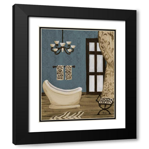 Blue Beach Bath III Black Modern Wood Framed Art Print with Double Matting by Ritter, Gina