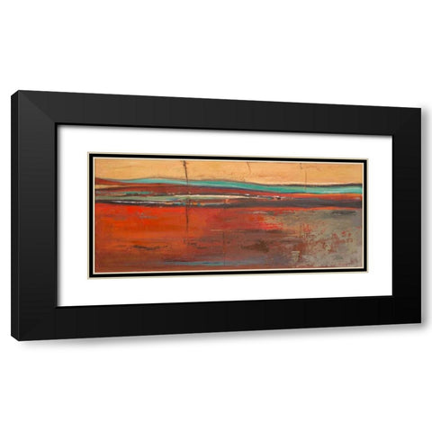 Red Horizon II Black Modern Wood Framed Art Print with Double Matting by Pinto, Patricia