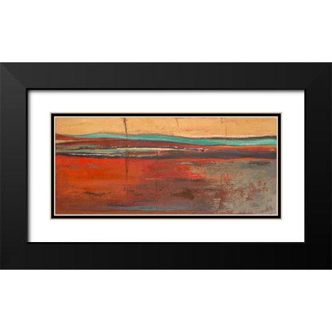 Red Horizon II Black Modern Wood Framed Art Print with Double Matting by Pinto, Patricia