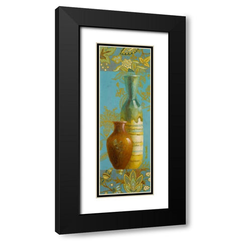 Vases on European Floral I Black Modern Wood Framed Art Print with Double Matting by Loreth, Lanie