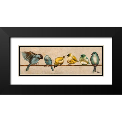 Gleeful Panel II Black Modern Wood Framed Art Print with Double Matting by Pinto, Patricia