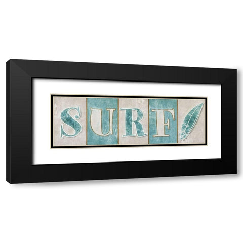 Surf Black Modern Wood Framed Art Print with Double Matting by SD Graphics Studio