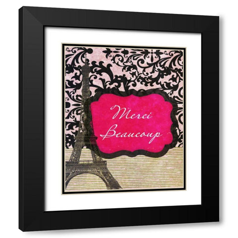 Merci Beaucoup Black Modern Wood Framed Art Print with Double Matting by Spaeth, John
