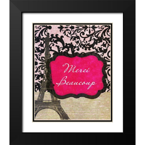 Merci Beaucoup Black Modern Wood Framed Art Print with Double Matting by Spaeth, John