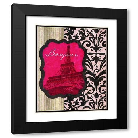 Bonjour Black Modern Wood Framed Art Print with Double Matting by Spaeth, John