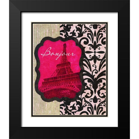 Bonjour Black Modern Wood Framed Art Print with Double Matting by Spaeth, John