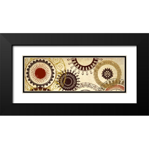 Textile Panel I Black Modern Wood Framed Art Print with Double Matting by Marcon, Michael
