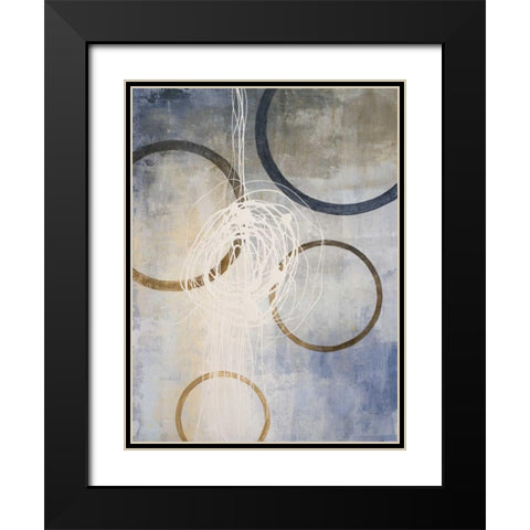 Blue Connections II Black Modern Wood Framed Art Print with Double Matting by Marcon, Michael