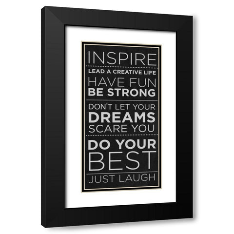 Inspire Black Modern Wood Framed Art Print with Double Matting by SD Graphics Studio