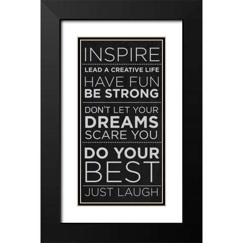 Inspire Black Modern Wood Framed Art Print with Double Matting by SD Graphics Studio