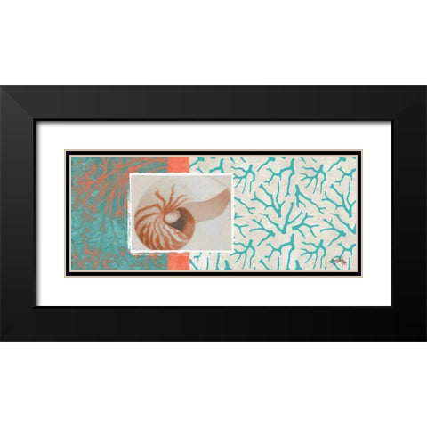 Aquamarine I Black Modern Wood Framed Art Print with Double Matting by Medley, Elizabeth