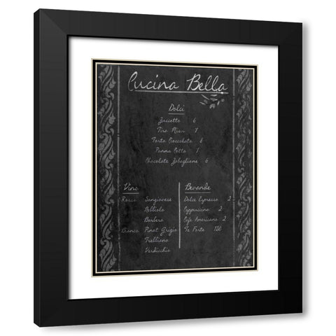 Italian Menu with Border II Black Modern Wood Framed Art Print with Double Matting by Sundance Studio