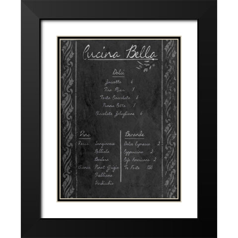 Italian Menu with Border II Black Modern Wood Framed Art Print with Double Matting by Sundance Studio
