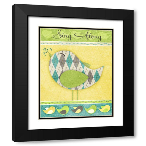 Tweet Tweet II Black Modern Wood Framed Art Print with Double Matting by SD Graphics Studio