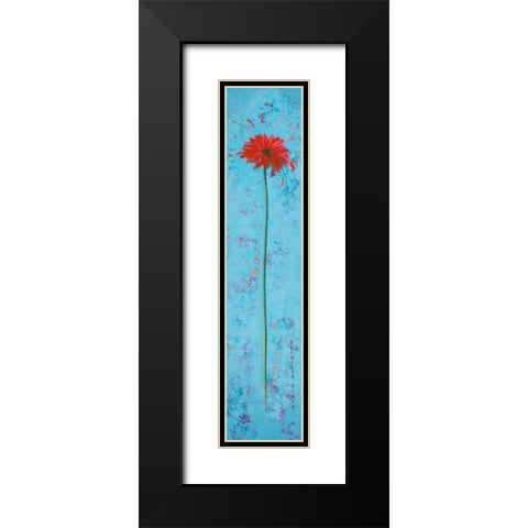 Blue Tiny Flower I Black Modern Wood Framed Art Print with Double Matting by Pinto, Patricia