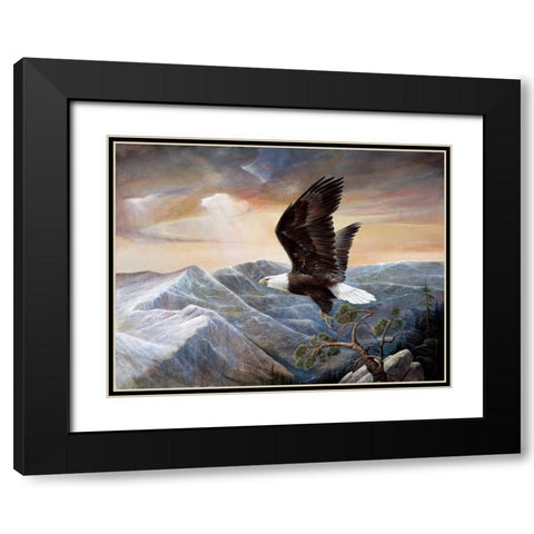 Eagles Lair Black Modern Wood Framed Art Print with Double Matting by Manning, Ruane