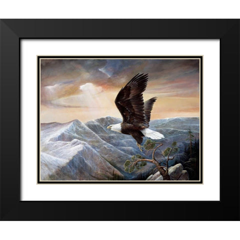 Eagles Lair Black Modern Wood Framed Art Print with Double Matting by Manning, Ruane