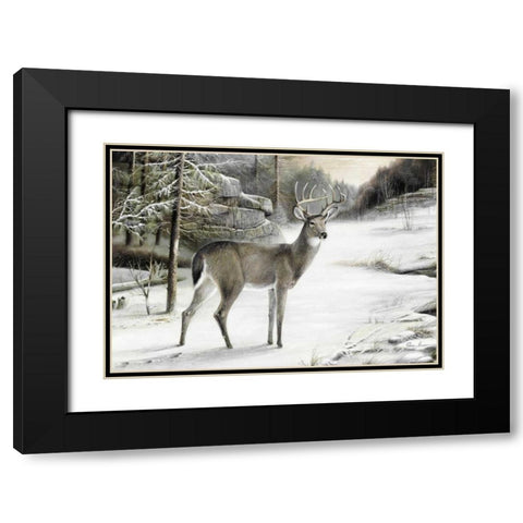 Snowy Mornings Black Modern Wood Framed Art Print with Double Matting by Manning, Ruane