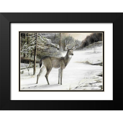 Snowy Mornings Black Modern Wood Framed Art Print with Double Matting by Manning, Ruane