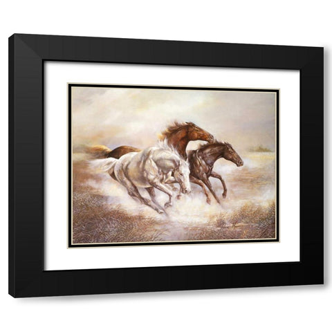 Wild Horses I Black Modern Wood Framed Art Print with Double Matting by Manning, Ruane