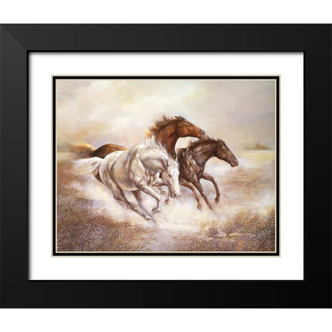 Wild Horses I Black Modern Wood Framed Art Print with Double Matting by Manning, Ruane