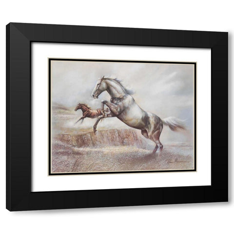 Wild Horses II Black Modern Wood Framed Art Print with Double Matting by Manning, Ruane