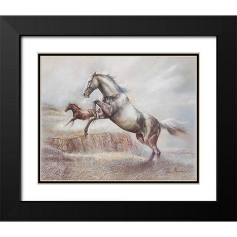 Wild Horses II Black Modern Wood Framed Art Print with Double Matting by Manning, Ruane