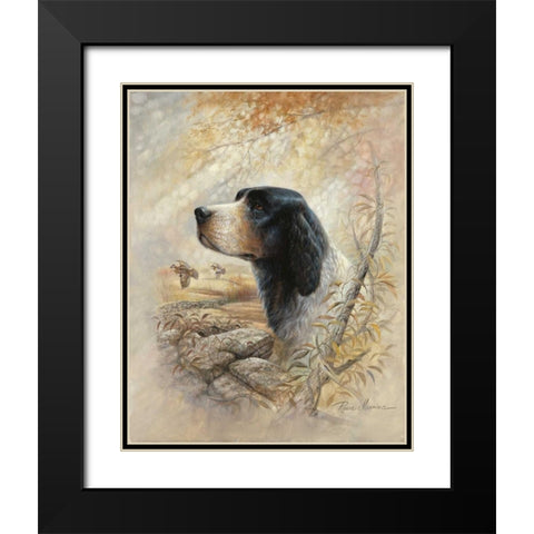 English Pointer Black Modern Wood Framed Art Print with Double Matting by Manning, Ruane