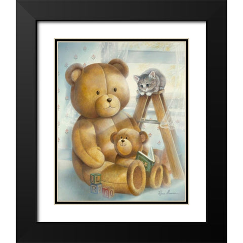 Story Time Black Modern Wood Framed Art Print with Double Matting by Manning, Ruane