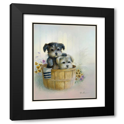 Brotherly Love Black Modern Wood Framed Art Print with Double Matting by Manning, Ruane