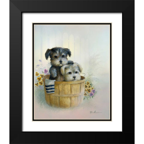 Brotherly Love Black Modern Wood Framed Art Print with Double Matting by Manning, Ruane