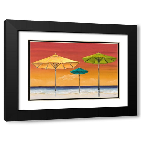 Tropical Umbrellas I Black Modern Wood Framed Art Print with Double Matting by Hakimipour, Tiffany