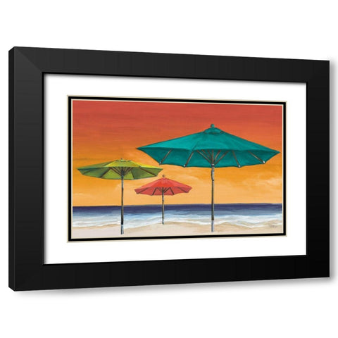 Tropical Umbrellas II Black Modern Wood Framed Art Print with Double Matting by Hakimipour, Tiffany