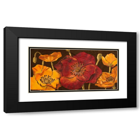 Dazzling Poppies I Black Modern Wood Framed Art Print with Double Matting by Josefina