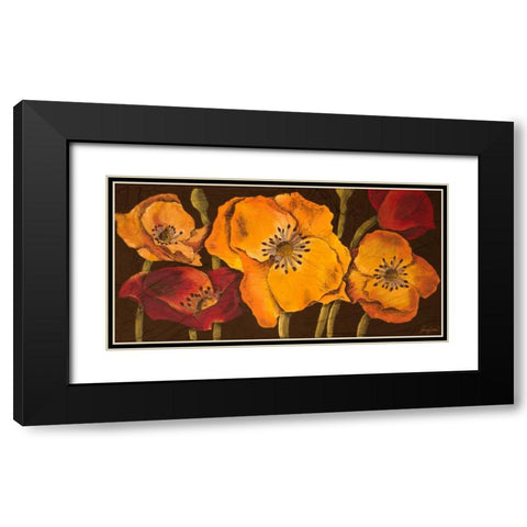 Dazzling Poppies II Black Modern Wood Framed Art Print with Double Matting by Josefina