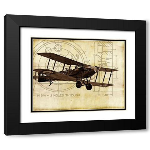 Flight Plans I Black Modern Wood Framed Art Print with Double Matting by Marcon, Michael