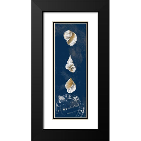 Coastal Shells Panel I Black Modern Wood Framed Art Print with Double Matting by Loreth, Lanie