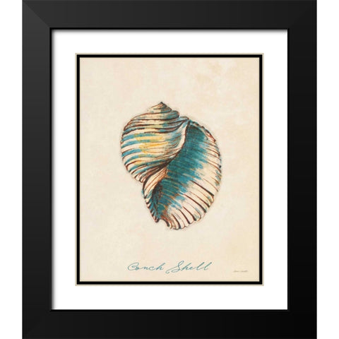 Conch Shell Black Modern Wood Framed Art Print with Double Matting by Loreth, Lanie