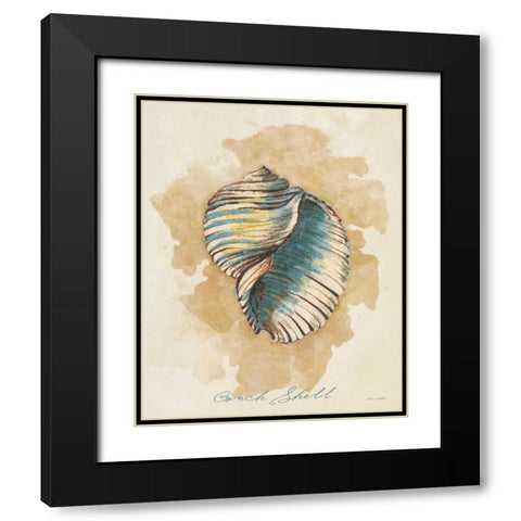Conch Shell Black Modern Wood Framed Art Print with Double Matting by Loreth, Lanie