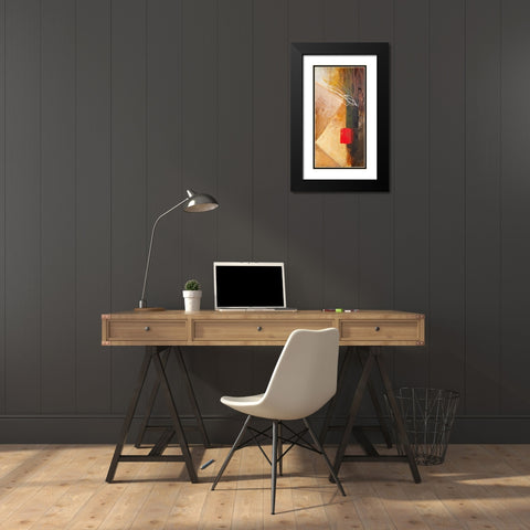 Red on Black I Black Modern Wood Framed Art Print with Double Matting by Marcon, Michael