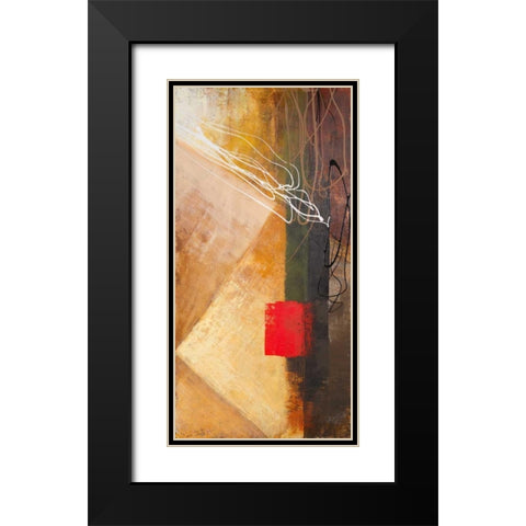 Red on Black I Black Modern Wood Framed Art Print with Double Matting by Marcon, Michael