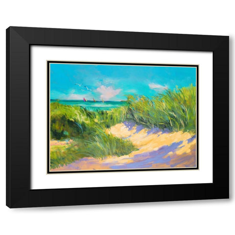 Blue Grass Breeze I Black Modern Wood Framed Art Print with Double Matting by Slivka, Jane