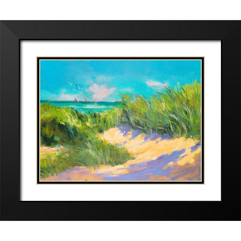 Blue Grass Breeze I Black Modern Wood Framed Art Print with Double Matting by Slivka, Jane