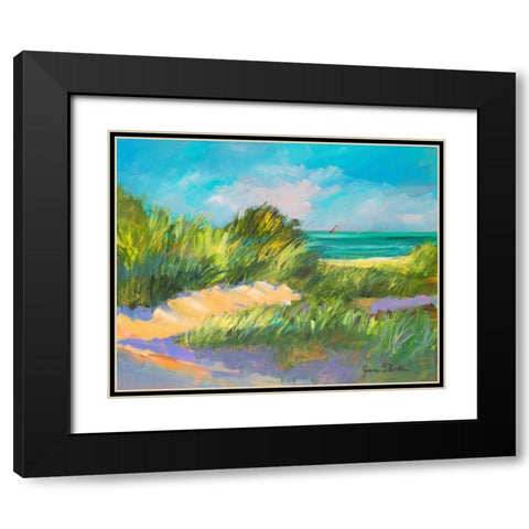 Blue Grass Breeze II Black Modern Wood Framed Art Print with Double Matting by Slivka, Jane