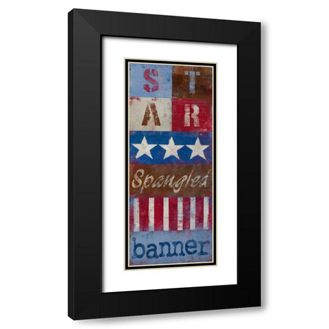 Star Spangled Banner Black Modern Wood Framed Art Print with Double Matting by Kingsley