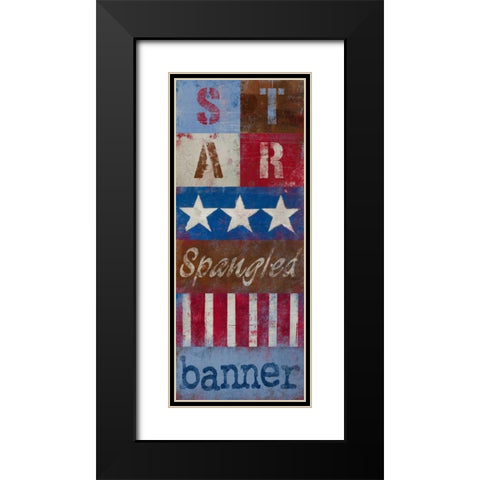 Star Spangled Banner Black Modern Wood Framed Art Print with Double Matting by Kingsley