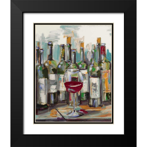 Uncorked II Black Modern Wood Framed Art Print with Double Matting by French-Roussia, Heather A.