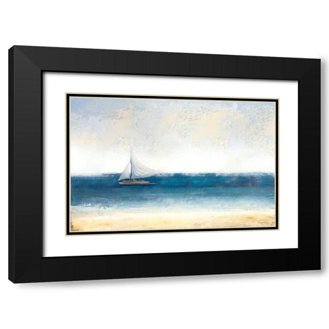 Atlantic Sailing Black Modern Wood Framed Art Print with Double Matting by Marcon, Michael