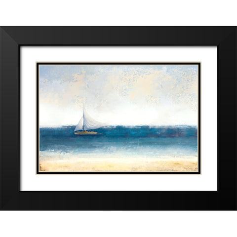 Atlantic Sailing Black Modern Wood Framed Art Print with Double Matting by Marcon, Michael