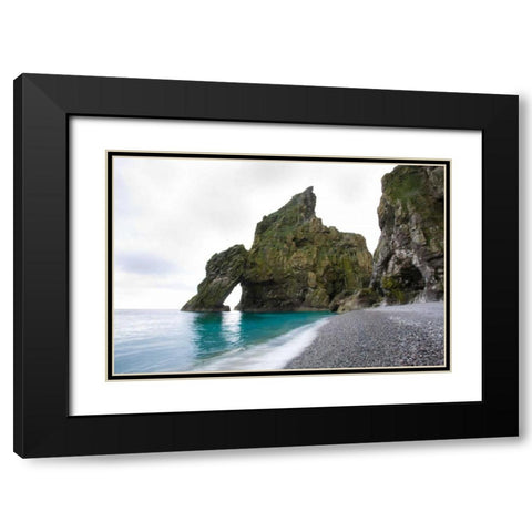 Beach Cave Black Modern Wood Framed Art Print with Double Matting by Coppel, Anna